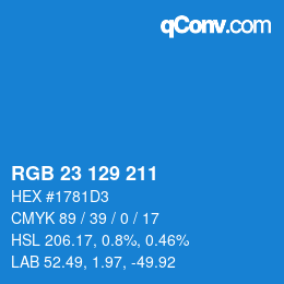 Color code: RGB 23 129 211 | qconv.com