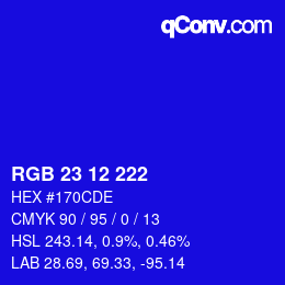 Color code: RGB 23 12 222 | qconv.com