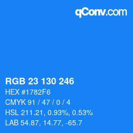 Color code: RGB 23 130 246 | qconv.com