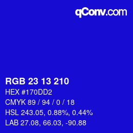 Color code: RGB 23 13 210 | qconv.com