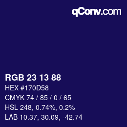 カラーコード: RGB 23 13 88 | qconv.com