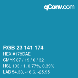 Color code: RGB 23 141 174 | qconv.com