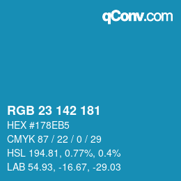 カラーコード: RGB 23 142 181 | qconv.com
