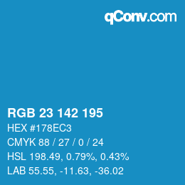 Color code: RGB 23 142 195 | qconv.com