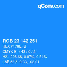 Color code: RGB 23 142 251 | qconv.com