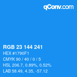 Color code: RGB 23 144 241 | qconv.com