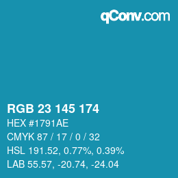 Color code: RGB 23 145 174 | qconv.com