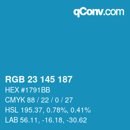 Color code: RGB 23 145 187 | qconv.com