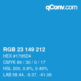 Color code: RGB 23 149 212 | qconv.com