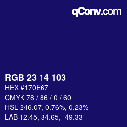 カラーコード: RGB 23 14 103 | qconv.com