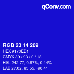 Color code: RGB 23 14 209 | qconv.com