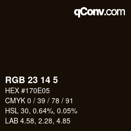カラーコード: RGB 23 14 5 | qconv.com