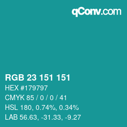 Color code: RGB 23 151 151 | qconv.com
