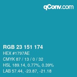 Color code: RGB 23 151 174 | qconv.com