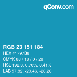 Color code: RGB 23 151 184 | qconv.com
