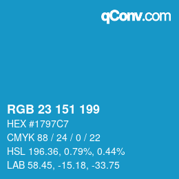 Color code: RGB 23 151 199 | qconv.com