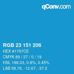 Color code: RGB 23 151 206 | qconv.com