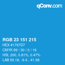 Color code: RGB 23 151 215 | qconv.com