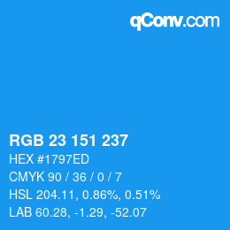 Color code: RGB 23 151 237 | qconv.com