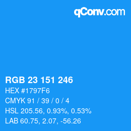 Color code: RGB 23 151 246 | qconv.com
