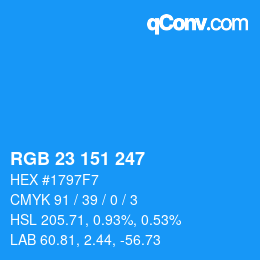 Color code: RGB 23 151 247 | qconv.com