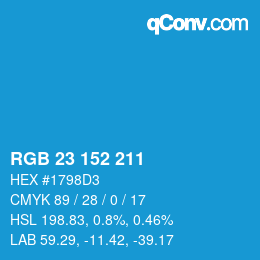 Color code: RGB 23 152 211 | qconv.com