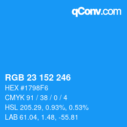 Color code: RGB 23 152 246 | qconv.com