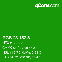Color code: RGB 23 152 8 | qconv.com