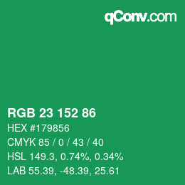Color code: RGB 23 152 86 | qconv.com