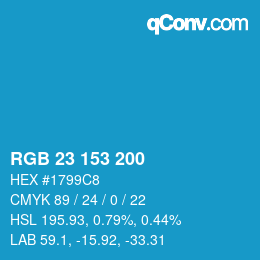 Color code: RGB 23 153 200 | qconv.com