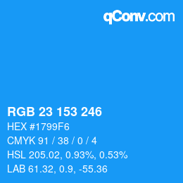 Color code: RGB 23 153 246 | qconv.com