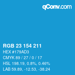 Color code: RGB 23 154 211 | qconv.com