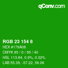 Color code: RGB 23 154 8 | qconv.com