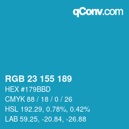 Color code: RGB 23 155 189 | qconv.com