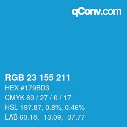 Color code: RGB 23 155 211 | qconv.com