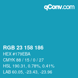 Color code: RGB 23 158 186 | qconv.com