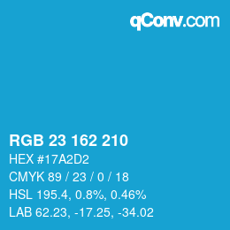 Color code: RGB 23 162 210 | qconv.com