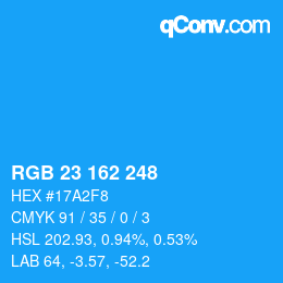 カラーコード: RGB 23 162 248 | qconv.com