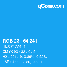 Color code: RGB 23 164 241 | qconv.com