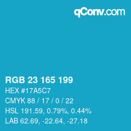 Color code: RGB 23 165 199 | qconv.com