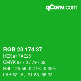 Color code: RGB 23 174 37 | qconv.com