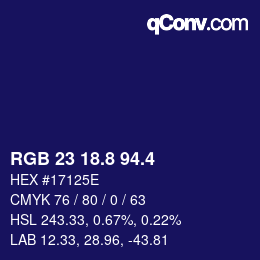 カラーコード: RGB 23 18.8 94.4 | qconv.com