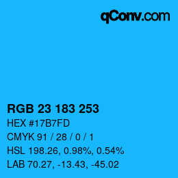 Color code: RGB 23 183 253 | qconv.com