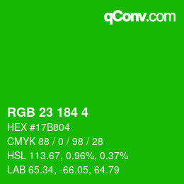 Color code: RGB 23 184 4 | qconv.com