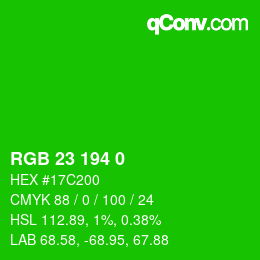 Color code: RGB 23 194 0 | qconv.com