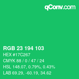 Color code: RGB 23 194 103 | qconv.com