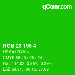 Color code: RGB 23 195 4 | qconv.com
