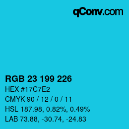 Color code: RGB 23 199 226 | qconv.com