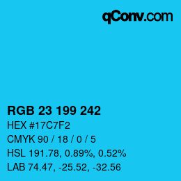 Color code: RGB 23 199 242 | qconv.com