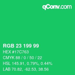 Color code: RGB 23 199 99 | qconv.com